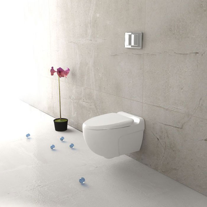 تصویر کاسه وال هنگ گلسار - مدل پلاتوس Wall-hung Toilet Golsar